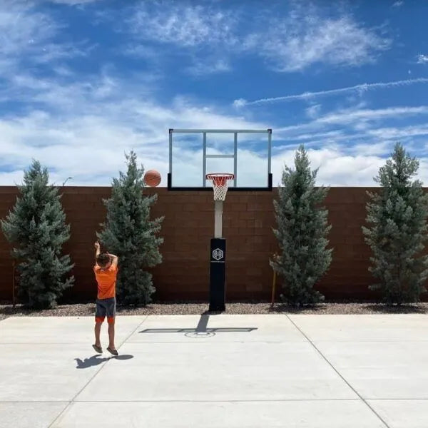 Dominator | 72" Glass Backboard Adjustable Hoop | 724-aa