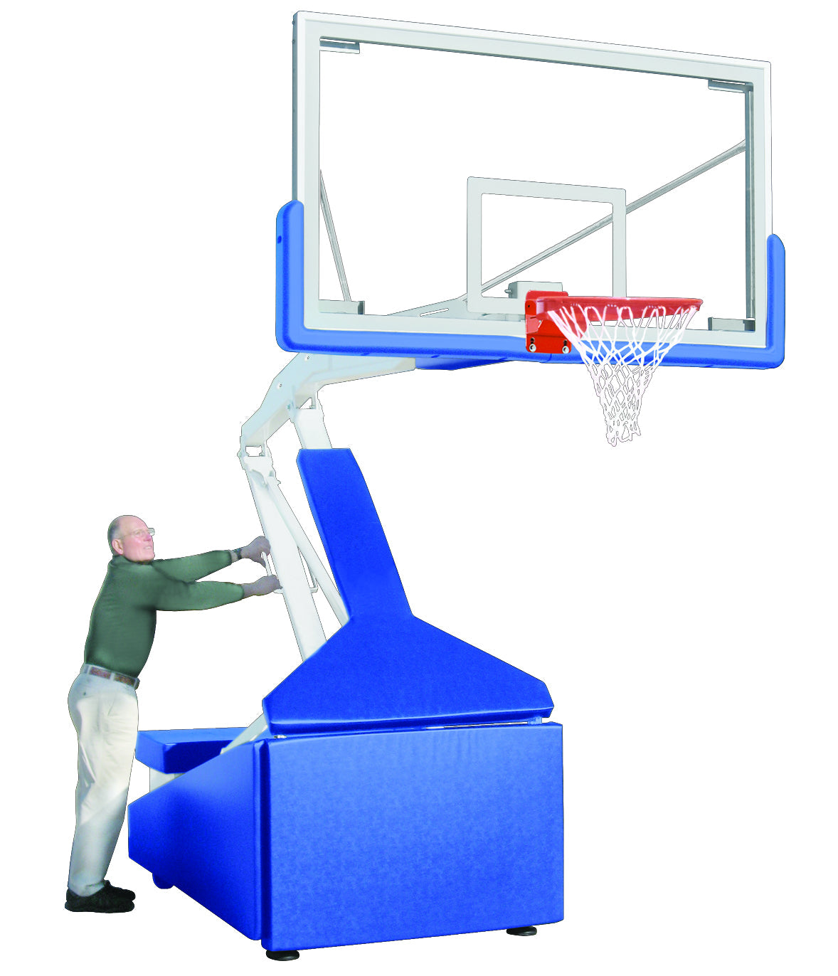 First Team Hurricane Portable Basketball Goal - 42"x72" Tempered Glass