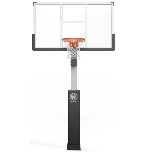 Dominator | 72" Glass Backboard Adjustable Hoop | 724-aa