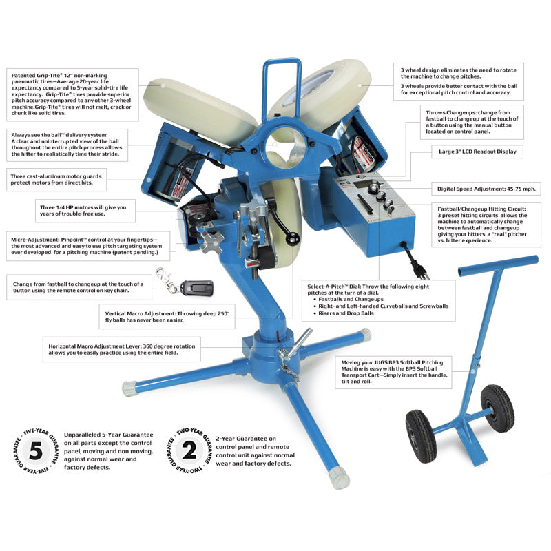 JUGS BP-3 Softball Pitching Machine with Changeup