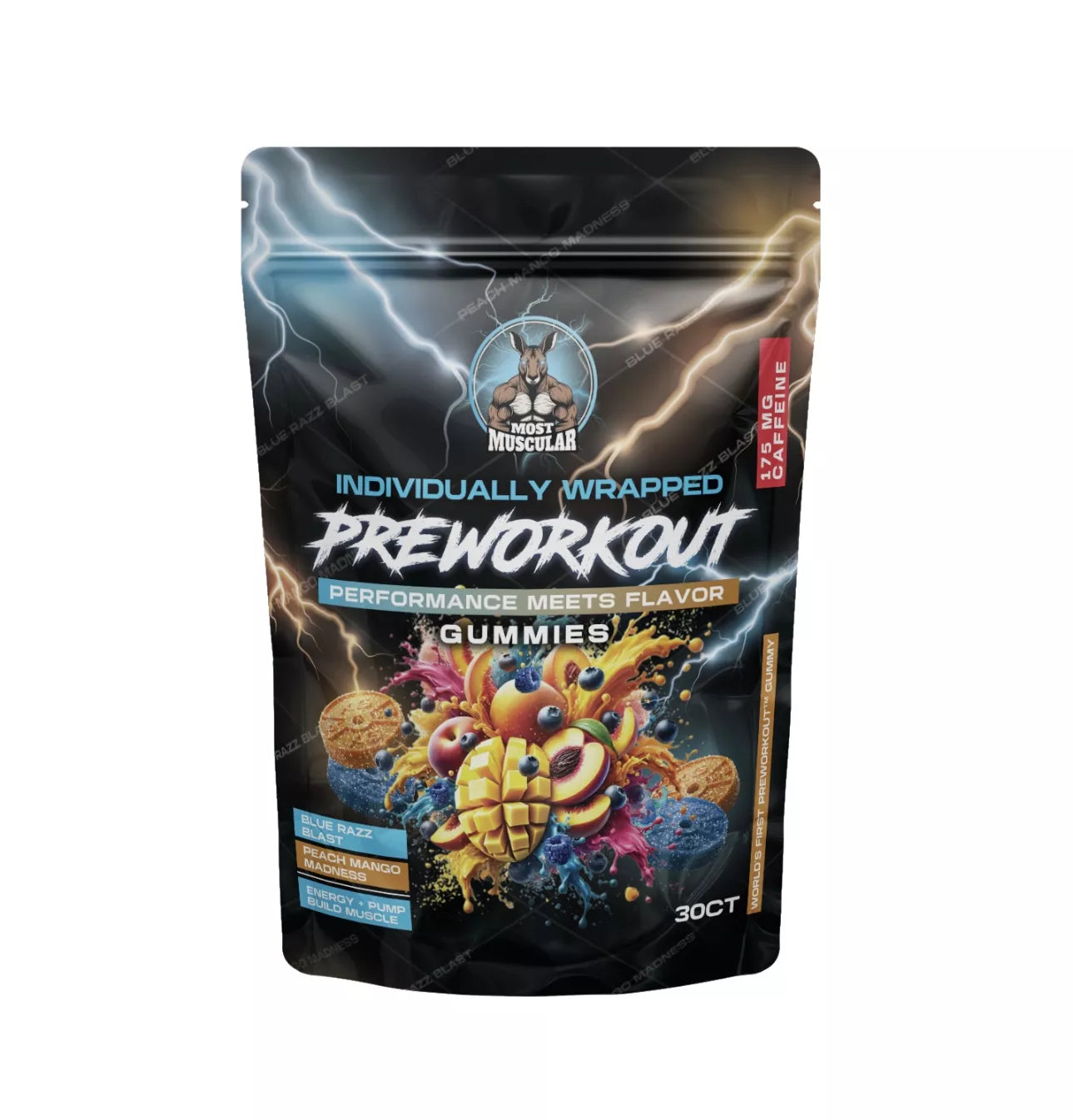 Most Muscular | Preworkout Gummy 30 CT | 175 mg